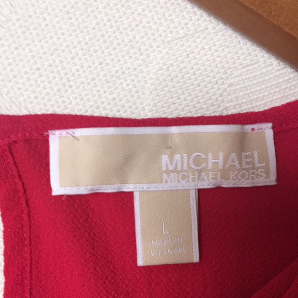 Michael Kors Deep Pink/Fuscia Bell Sleeve Blouse L - Picture 4 of 4